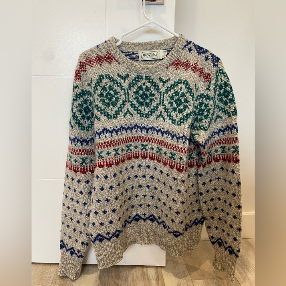 Vintage American Eagle Outfitters Multicolor Patterned Crewneck Sweater